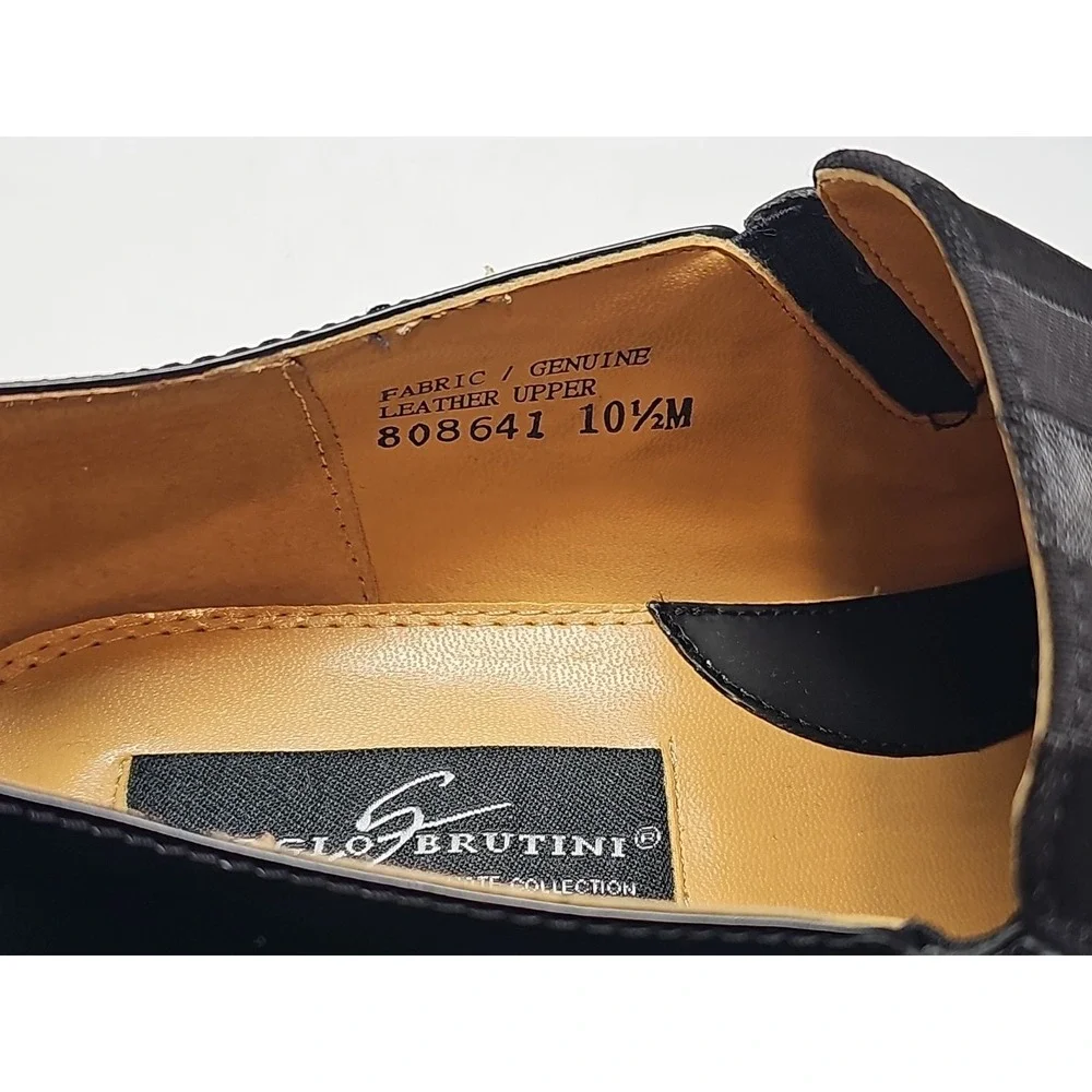 Giorgio Brutini Dress Shoes Men's Size 10.5 M Black Leather Slip On Oxford